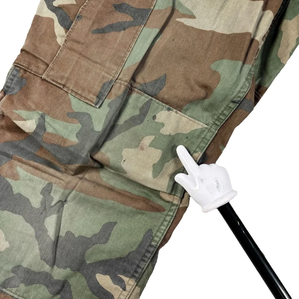 Camo Cargo Pants Military Army Combat Woodland Style Drawstring Trousers‎
